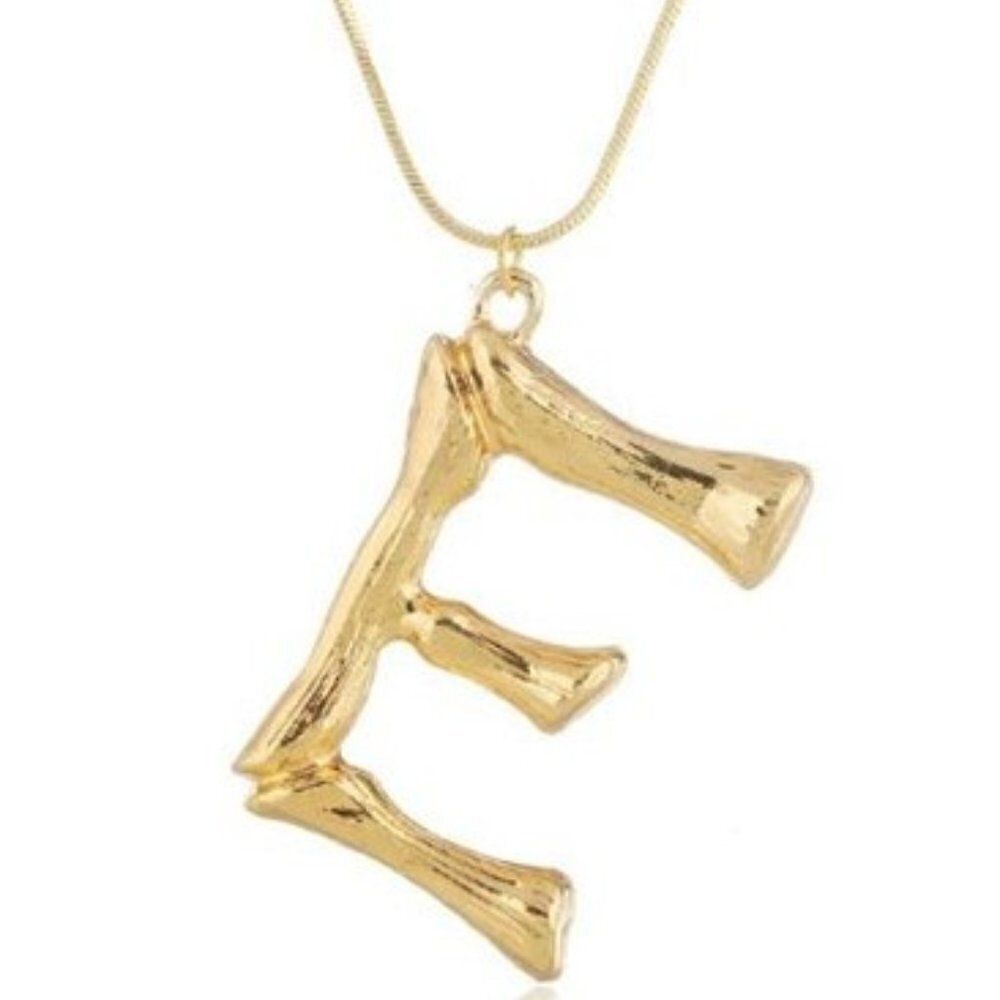 Boho-Chic Initial E Necklace 20 Inch